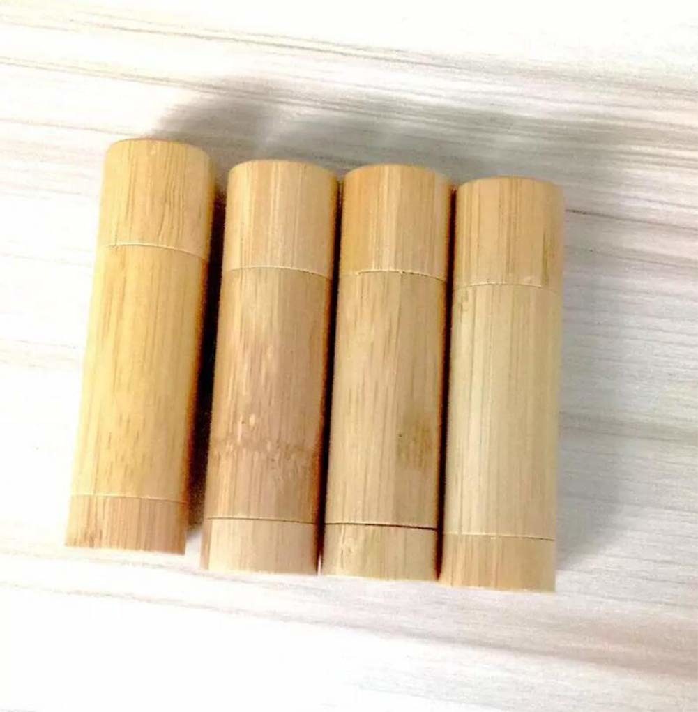 Screen Printing Bamboo Lipstick Tube With Powder Brush OEM / ODM Acceptable