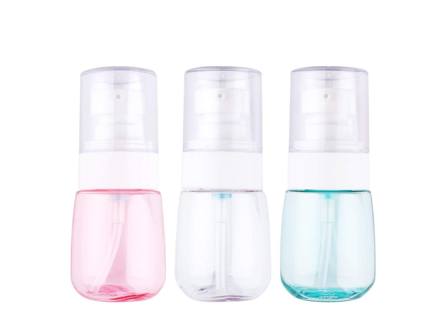 Non Spill Round Cosmetic Pump Bottles Comfortable Hand Feeling