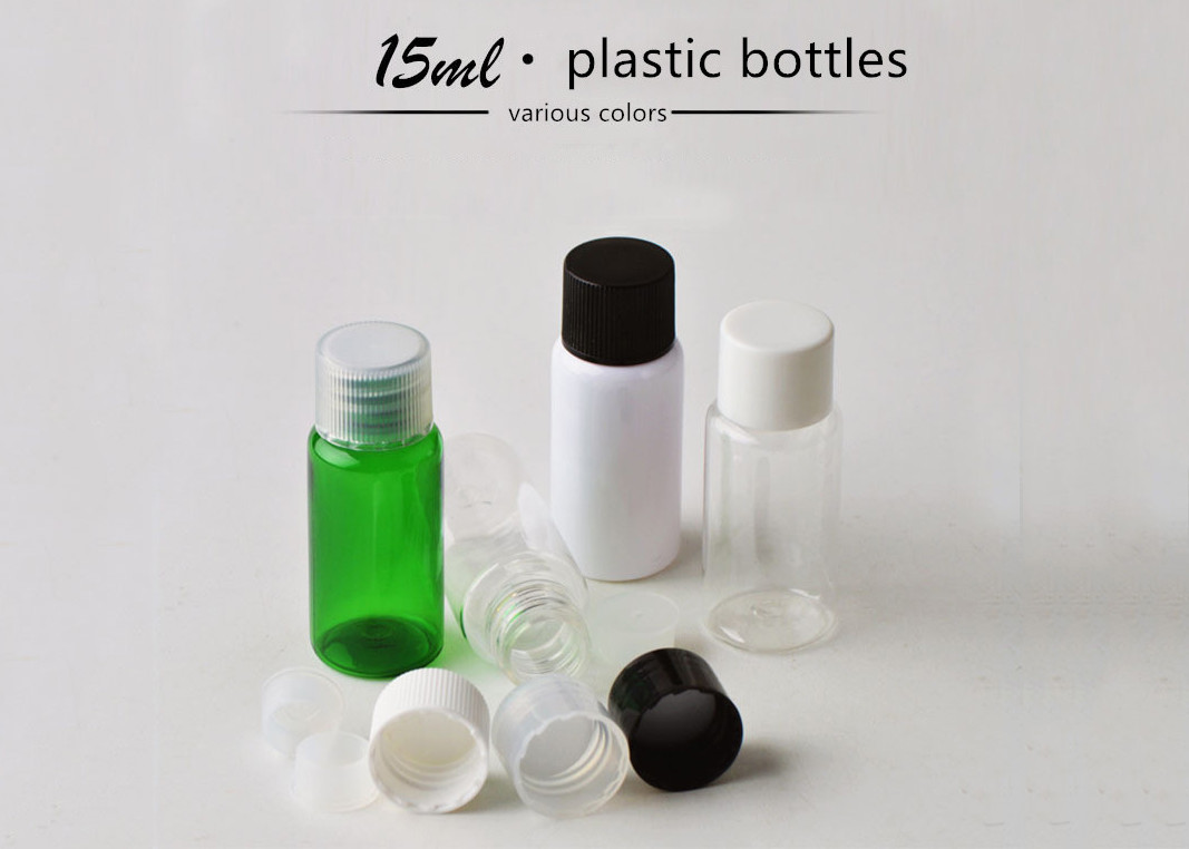 Empty Round Flat Shape Plastic Cosmetic Bottles PET PP Material For Personal Care Products
