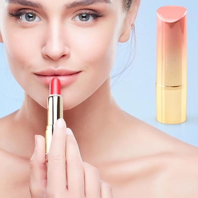 2 In 1 Double Side Lipstick Container Tube With Powder Brush Square / Round Shape