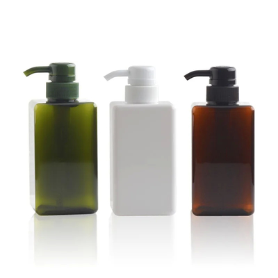 Plastic Empty Transparent Amber PETG Shampoo Packaging Square Plastic Soap Foam Bottle