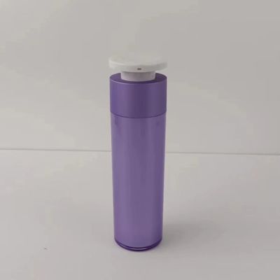 Purple Plastic Cosmetic Dispenser Bottle with White Push Down Press Pump