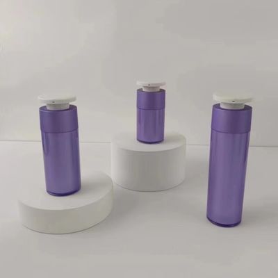 Purple Plastic Cosmetic Dispenser Bottle with White Push Down Press Pump