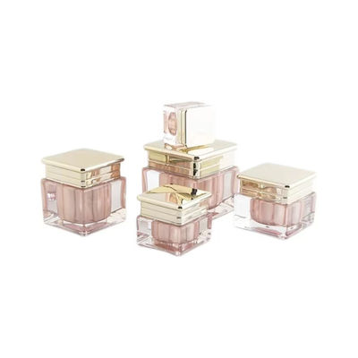 Luxury Pink Acrylic Lotion Pump Bottle with Gold Cap, Leak-proof Cosmetic Pump Bottle for Skincare Packaging