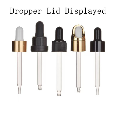 18mm 20mm 24mm Essential Oil Bottle Glass Dropper with Custom Rubber