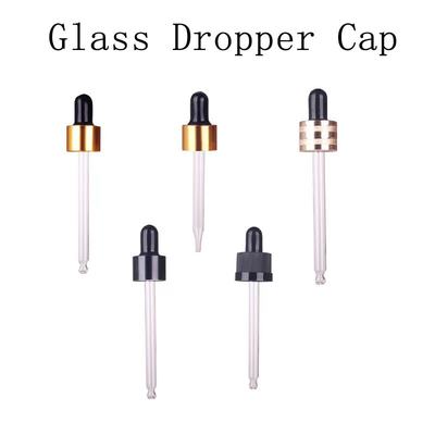 18mm 20mm 24mm Gold Silver Closure Glass Dropper For Essential Oil Bottle