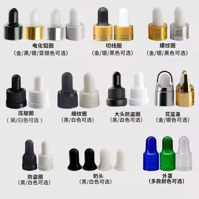 18mm 20mm 24mm Gold Silver Closure Glass Dropper For Essential Oil Bottle