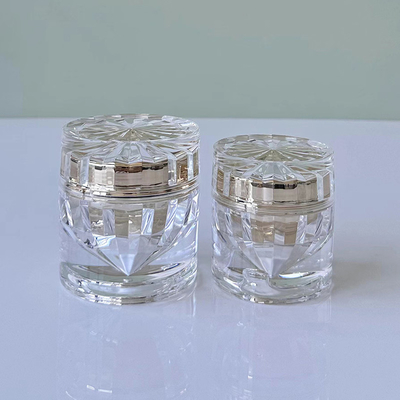 Diamond Shaped Acrylic Cream Jar Plastic Bottle Screw Cap Eye Cream Bottle