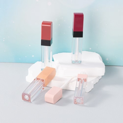 Metallic Material Type 3G Empty Beveled Mouth Lipstick Tube With Rubber Seal Screw Closure Plastic Lip Balm Tube for Cosmetic Container