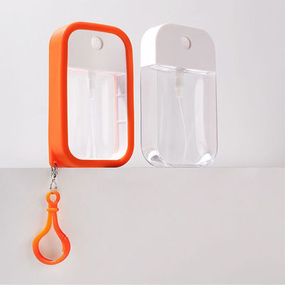 30ml 50ml Portable Refillable  PETG Plastic Cosmetic Spray Perfume Card Shape Bottle Rubber Frame Travel Easy-use