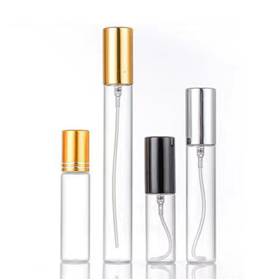 5ml Quality Empty Mini Sample Black Gold Silver Aluminum Sprayer Glass Spraye