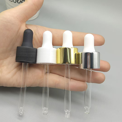 Custom Color 18mm 24mm Aluminum Closure Plastic Dropper For Essential Oil Bottle