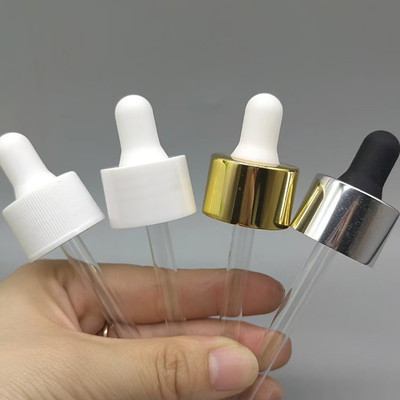 Custom Color 18mm 24mm Aluminum Closure Plastic Dropper For Essential Oil Bottle