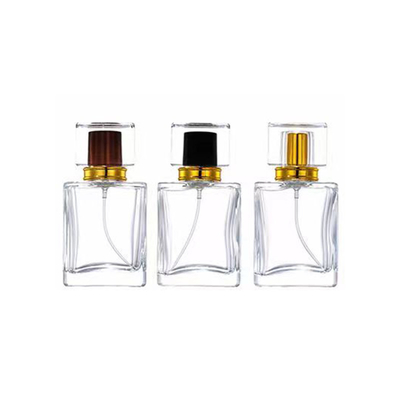 30ml 50ml 75ml Cuboid Shape Glass Perfume Mist Bottle With Shiny Cap