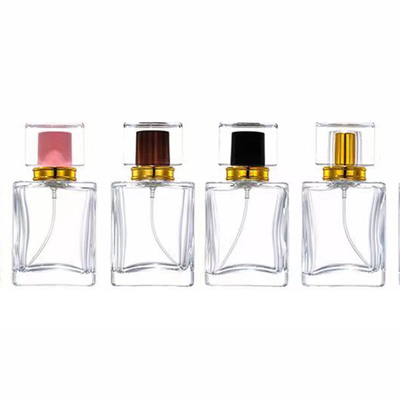 30ml 50ml 75ml Cuboid Shape Glass Perfume Mist Bottle With Shiny Cap
