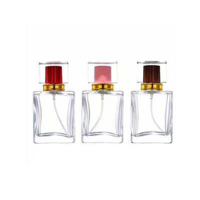 30ml 50ml 75ml Cuboid Shape Glass Perfume Mist Bottle With Shiny Cap