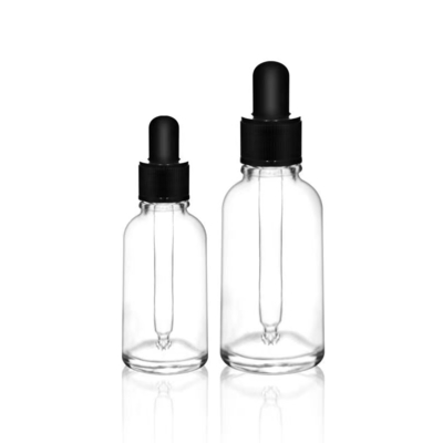 Custom Packaging Boston Round Shampoo Lotion Glass Pump Bottle Essential Oil Bottle