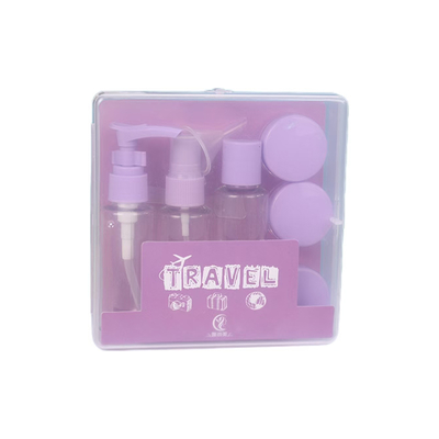 50ml 7pcs Set Plastic Travel Set Bottle Zipper Bag Set Cosmetic Container Spray Flip Cap