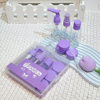 7pcs Travel Size Toiletries Set Personal Bottle Screw Cap Portable Plastic Spray