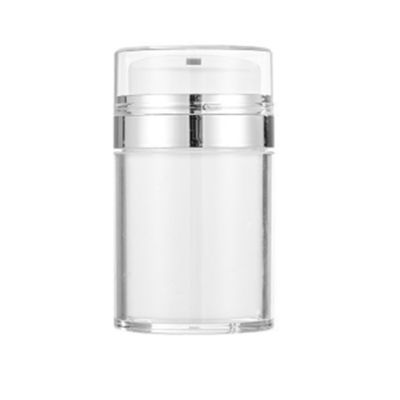 50ml White PP Plastic Matte Cosmetic Airless Pump Bottle With Lotion Pump