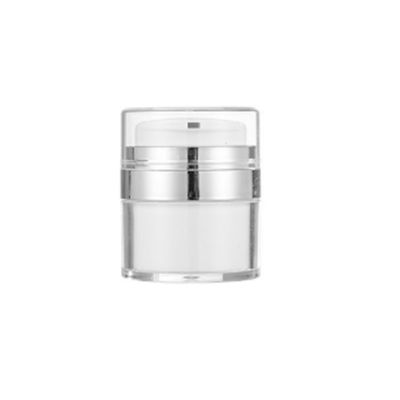15ml 30ml 50ml 100g Acrylic Emulsion Luxury White Serum Matte PP Silver Pump Airless Jar Airless Pump