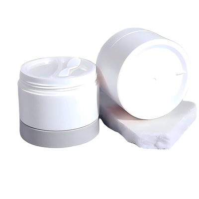 50g Empty Plastic PP Cosmetic Jar  Plastic PP White Cosmetic Jar With Spoon And Sealing Ring/face Cream Jar