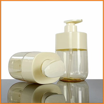 Square Shape with High Quality Shoulder Sleeve PET Cosmetic Bottle Large Capacity 300ml Support Customization