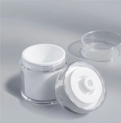Double Wall 15ml 30ml 50ml 100ml Top Liquid Outlet Silk Screen Press Type Airless Cream Jar for Personal Care Cream