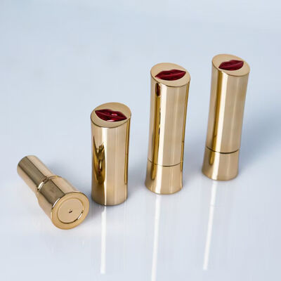 3.5g Lipstick Cosmetic Plastic Packaging Custom logo Empty Gold Slim Lipstick Tubes Lip Balm Bottle