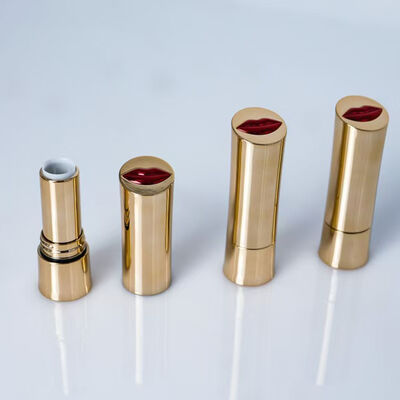 3.5g Lipstick Cosmetic Plastic Packaging Custom logo Empty Gold Slim Lipstick Tubes Lip Balm Bottle
