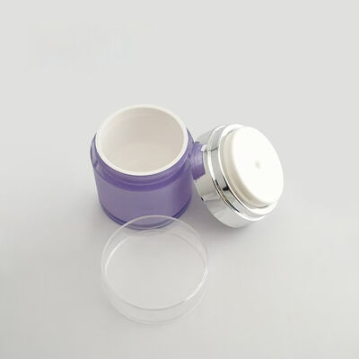 50gr Acrylic Airless Jar Bottle Replaceable Liner for Cosmetic Skincare Cream and Makeup with Plastic Cap