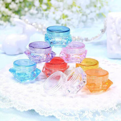 Portable Travel Skit PS Material 3g 5g Transparent Cream Jar with Multiple Colors Options Support Color Silk Printing Customized Used for Skincare Package