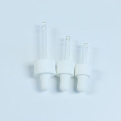 Skincare Application Silicone Essential Oil Dropper Cap with Glass Tube 18mm 20mm