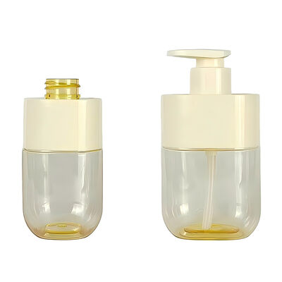Premium 300ml Square Lotion Pump Bottle Custom Color Shoulder Sleeve Transparent Body Luxury Skincare Packaging