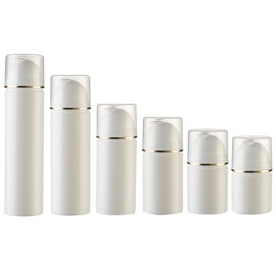 Crimp Pump Style 35ml 50ml 100ml Plastic Airless Dispenser Pump Bottle with PP Over Cap