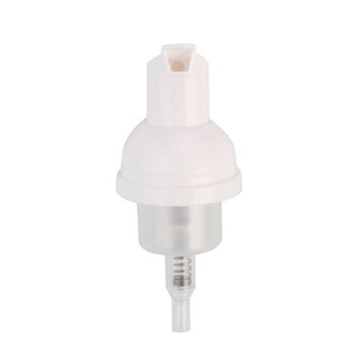 White Foam Pump Dispenser with Clear Protective Cap for Cosmetic Bottles
