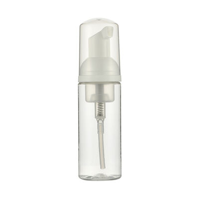 White Foam Pump Dispenser with Clear Protective Cap for Cosmetic Bottles
