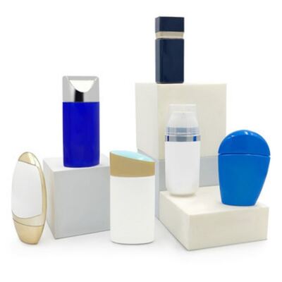 50ml Sunscreen Lotion Bottle Silver Cap Oval Plastic Cosmetic Container  Foundation BB Cream  Skincare