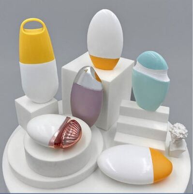 Cute Pink Egg-Shaped PET Bottle 50ml Sun Protection Serum Travel Size Packaging