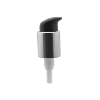 PP Plastic Lotion Pump Dispenser 24/410 Black White Silver Electroplate Cream Pump Head for Cosmetic Serum Foundation Packaging