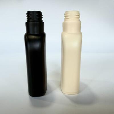 28mm 200ml HDPE 33g Matte Black/Beige Empty Plastic Bottle for Shampoo Lotion Cosmetic Packaging