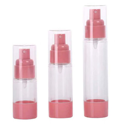 Pink Clear Airless Vacuum Spray Bottle 15ml 30ml 50ml Refillable Mini Cosmetic Fine Mist Sprayer Portable Travel Empty Skincare Toner Perfume Atomizer Plastic Beauty Packaging Container