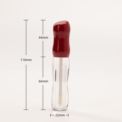 Lip Gloss Bottles Hourglass Curved Shape Clear Lip Glaze Tubes with Applicator Wands Multi Glossy Red Brown Caps Refillable Lip Makeup Containers for Lip Oil Lip Gloss