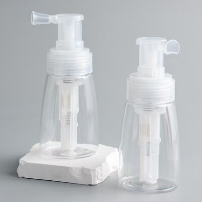 35gr Clear Transparent Powder Spray Bottle Empty Plastic Press Powder Pump Dispenser for Hair Dry Cleaning