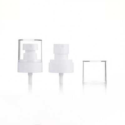 Plastic Fine Mist Spray Pump With Transparent Over Cap Threaded Cosmetic Atomizer