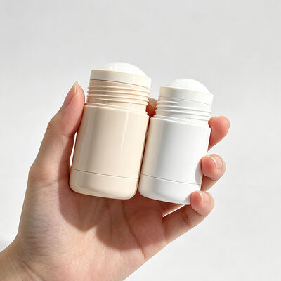 30gr 50gr Cylinder Refillable Deodorant Stick Container PP Plastic Replaceable Inner Cartridge Twist up Empty Solid Balm