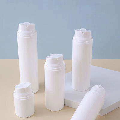 Customizable White Snap Lock Airless Vacuum Pump Bottle Skincare Lotion Serum 30/50/75ml Container Custom Logo Color