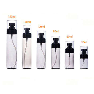 15ml 30ml 50ml 80ml 100ml 120ml PET Fine Mist Spray Bottle Cream Pump Unique Transparent Plastic Spray Pump Bottle