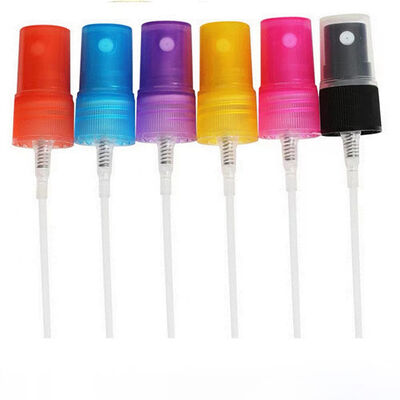 24/410 Ribbed Screw on Fine Mist Spray Pump Plastic Atomizer Nozzle With Clear Over Cap for Cosmetic Bottle