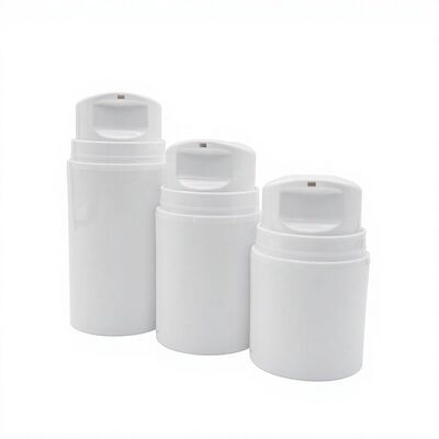 Multiple Types Cylinder Airless Bottle White Plastic Press Airless Pump Bottle With Clear Cap for Lotion Cream Packaging